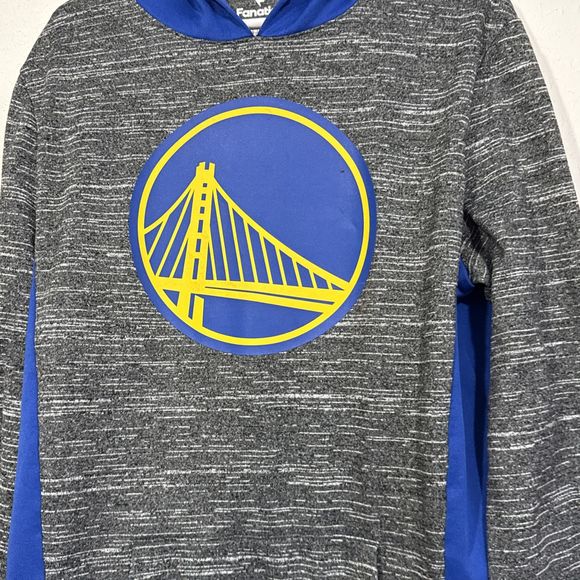 Men’s Medium Fanatics Golden State Warriors Pullover Hoodie Gray And Blue - Picture 2 of 4